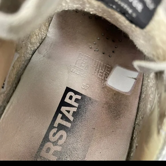 Golden Goose"RARE" Superstar Silver Blue Flag Sneakers - Picture 12 of 14